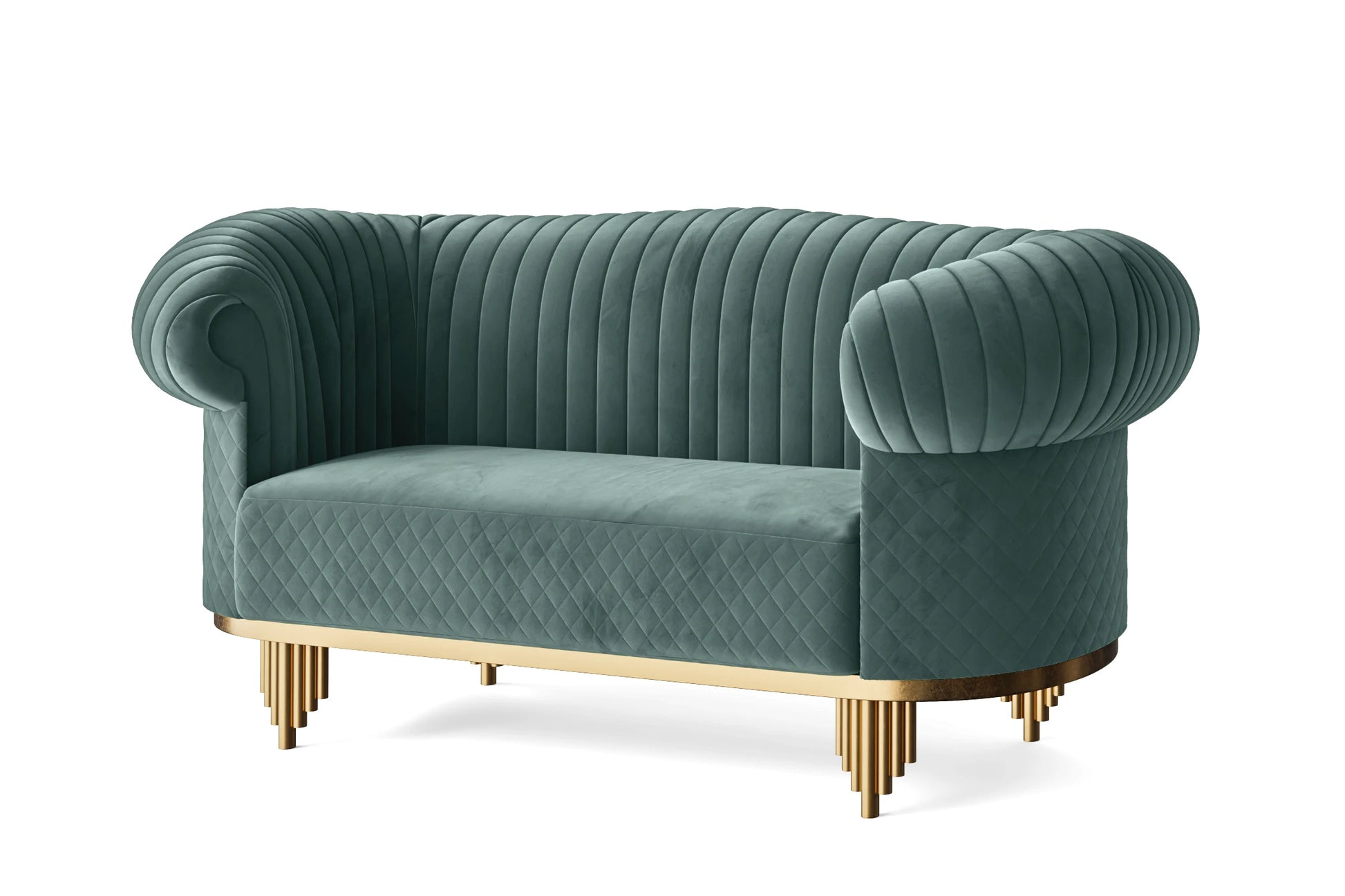 Viterbo 2 Seater Sofa Teal Velvet