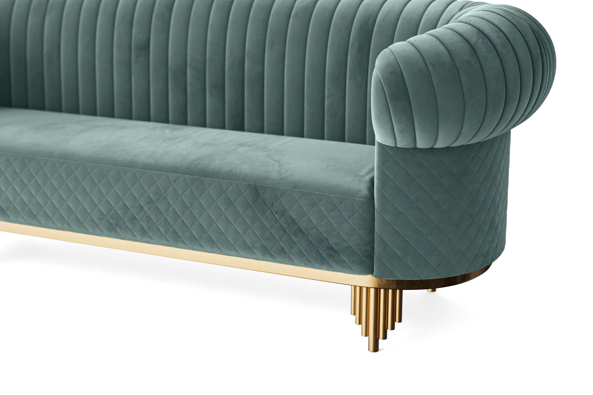 Viterbo 2 Seater Sofa Teal Velvet