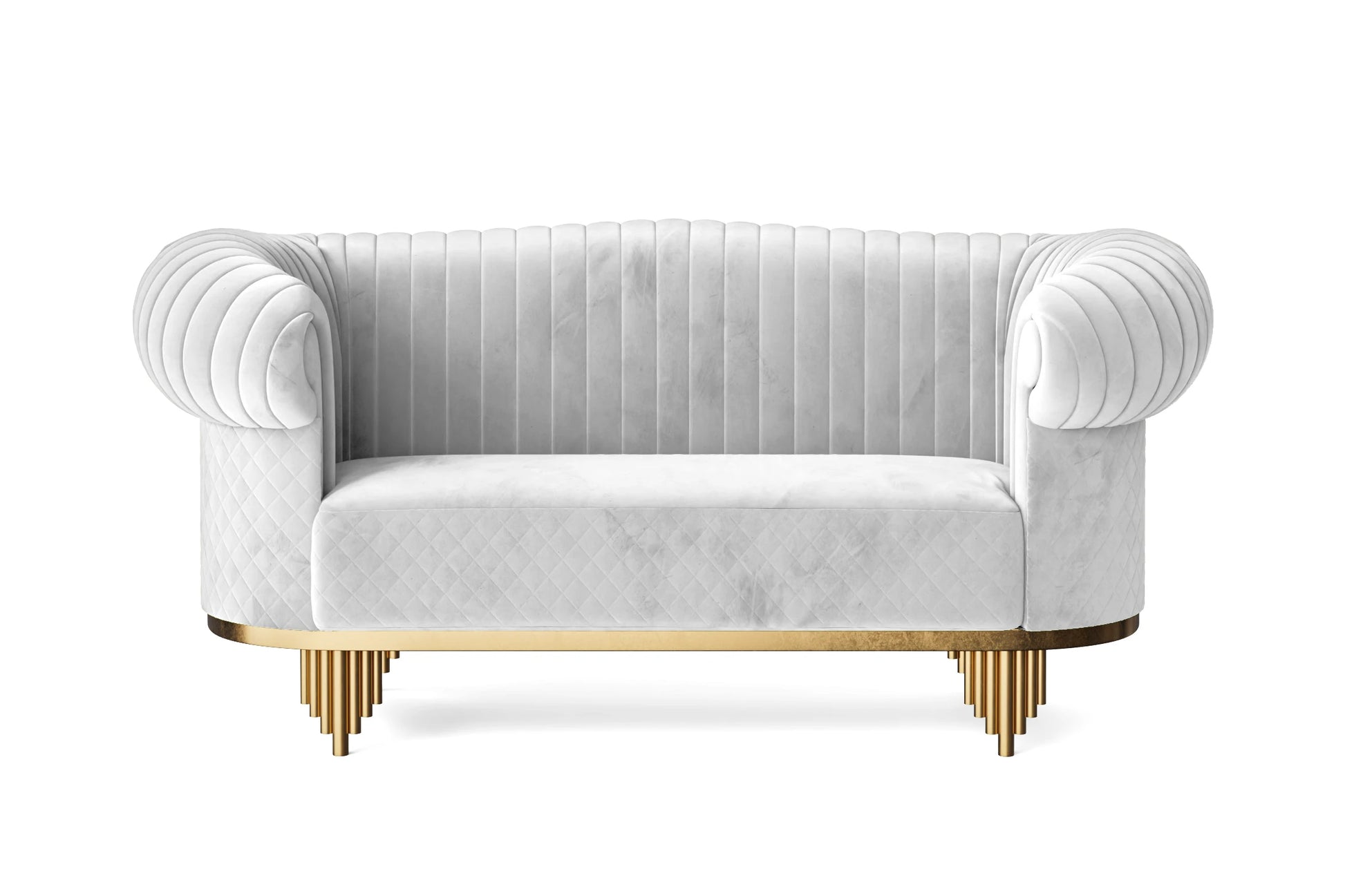 Viterbo 2 Seater Sofa White Velvet