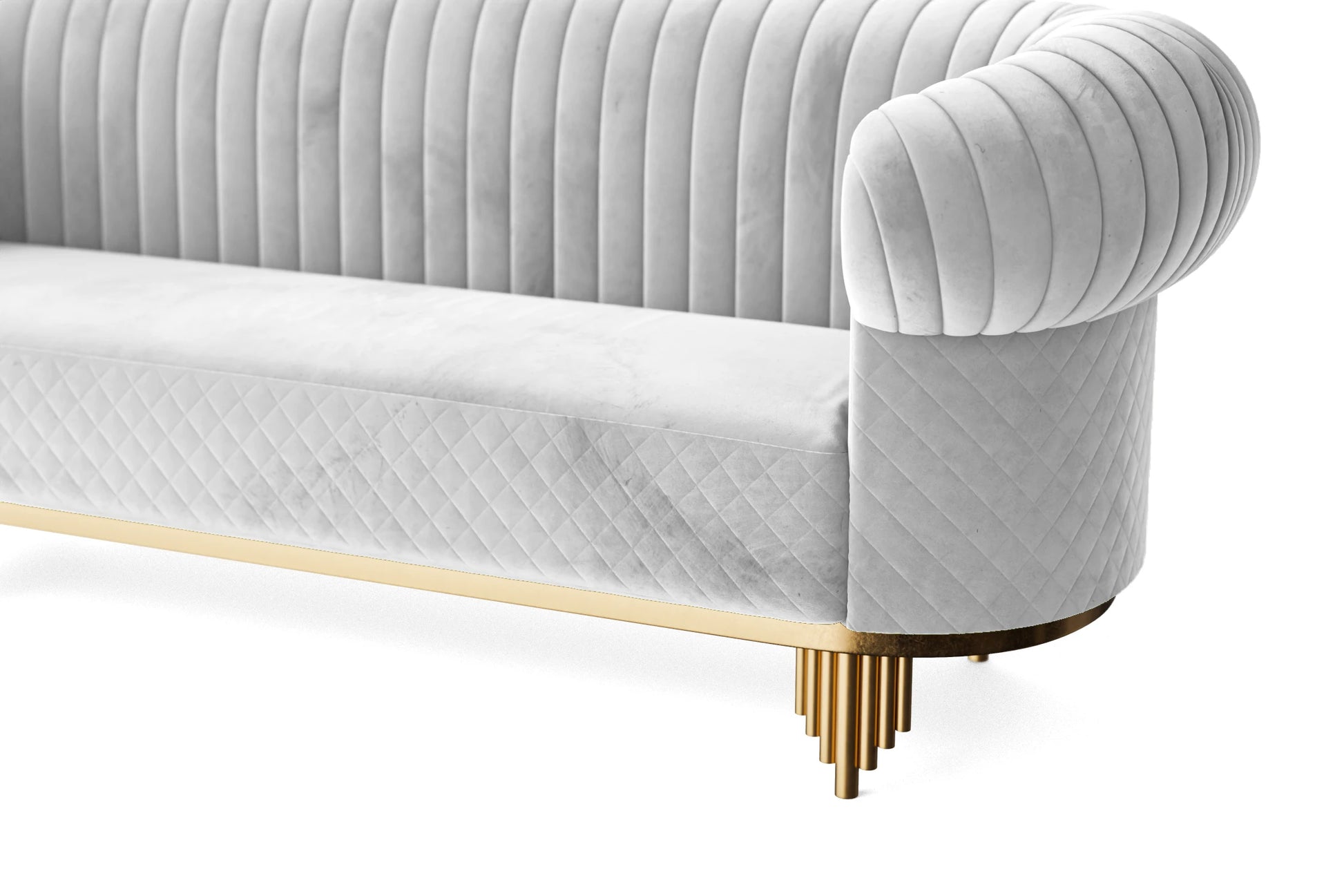 Viterbo 2 Seater Sofa White Velvet