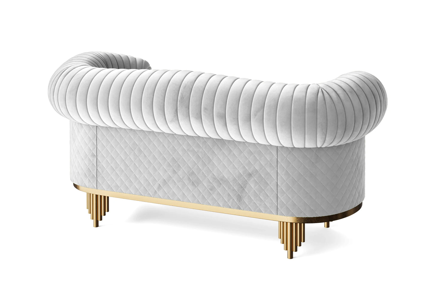 Viterbo 2 Seater Sofa White Velvet