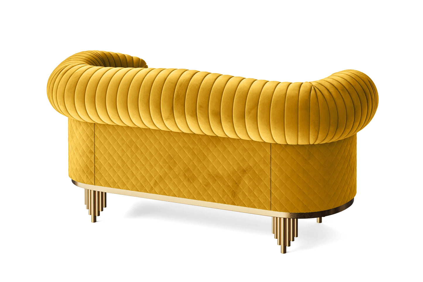 Viterbo 2 Seater Sofa Yellow Velvet