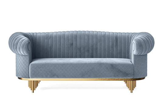 Viterbo 3 Seater Sofa Baby Blue Velvet