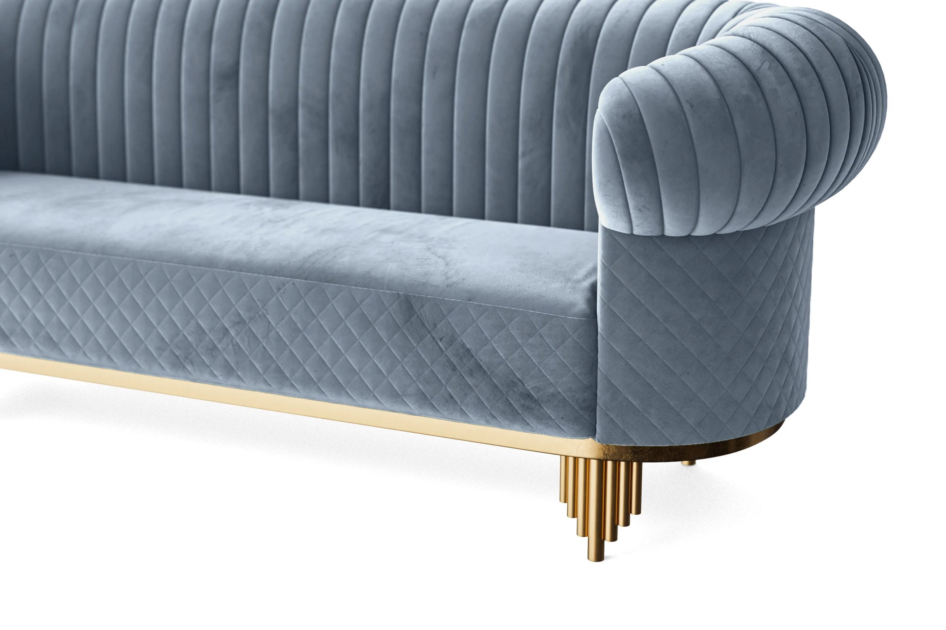 Viterbo 3 Seater Sofa Baby Blue Velvet