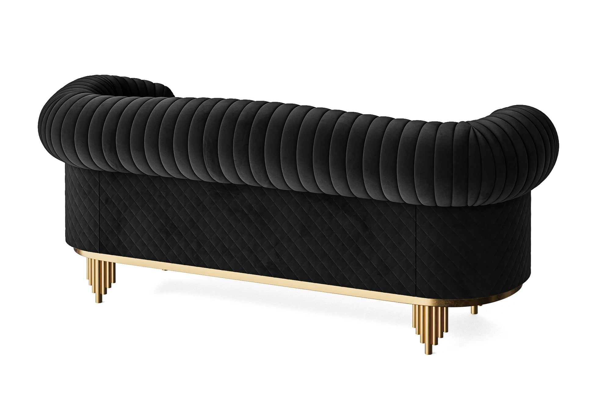 Viterbo 3 Seater Sofa Black Velvet