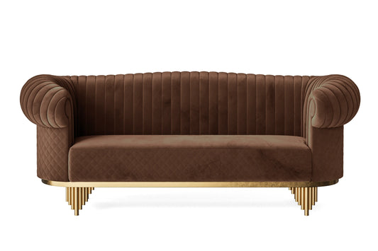 Viterbo 3 Seater Sofa Coffee Brown Velvet