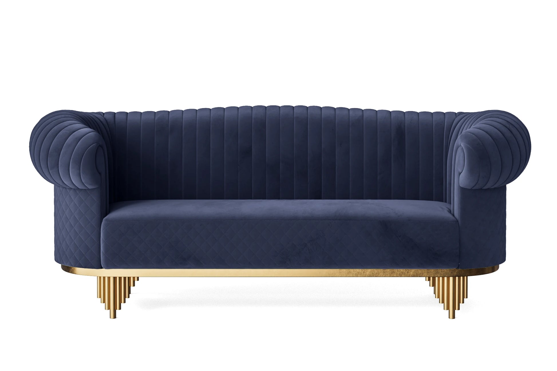 Viterbo 3 Seater Sofa Dark Blue Velvet