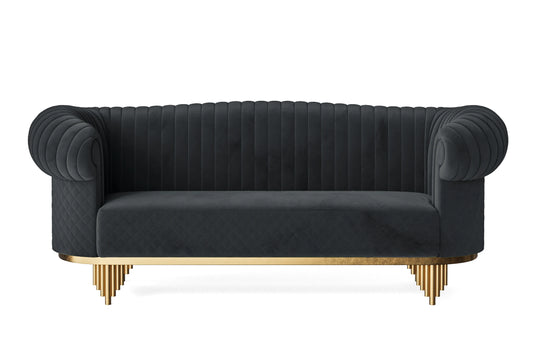 Viterbo 3 Seater Sofa Dark Grey Velvet