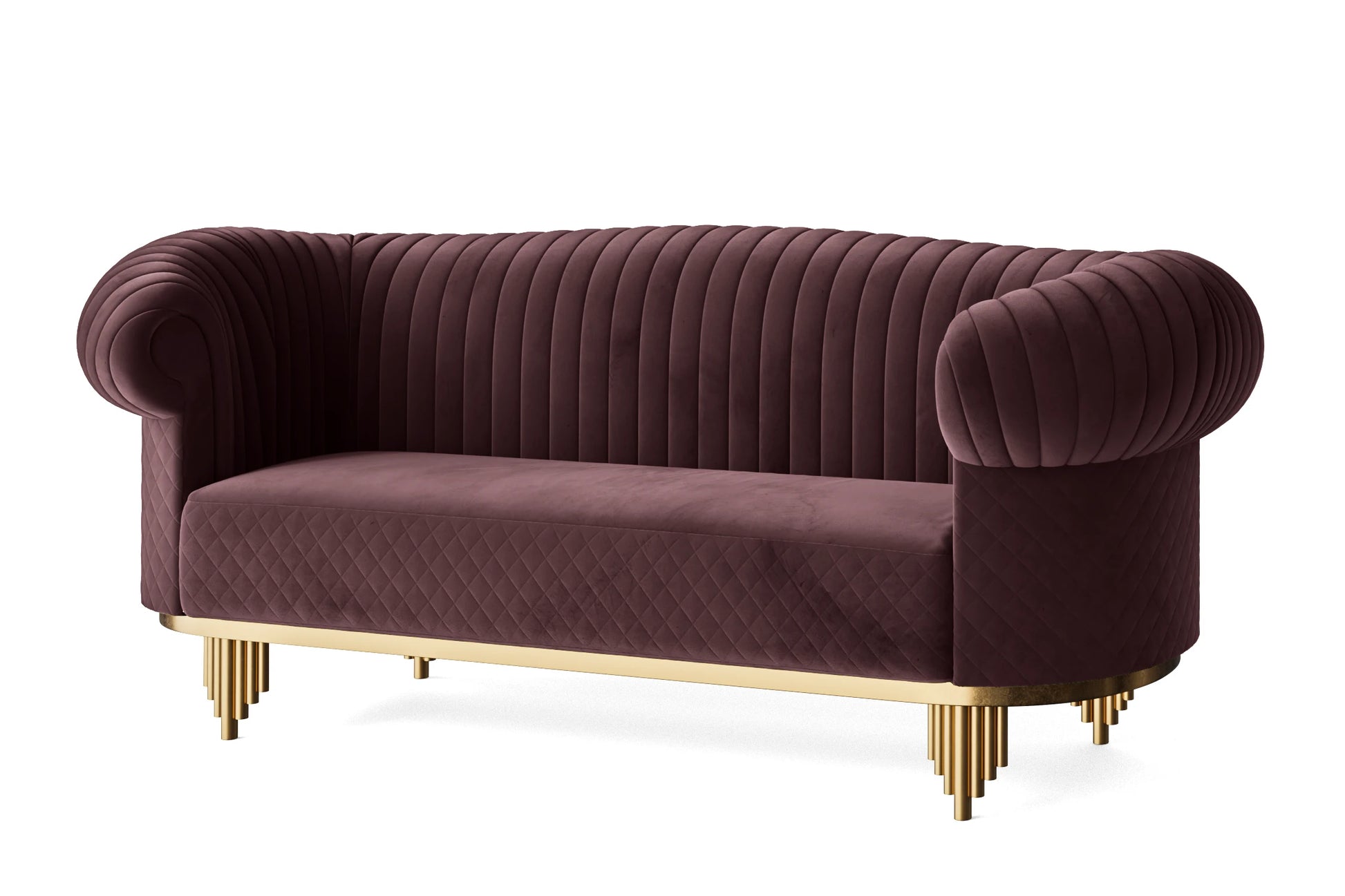 Viterbo 3 Seater Sofa Grape Velvet