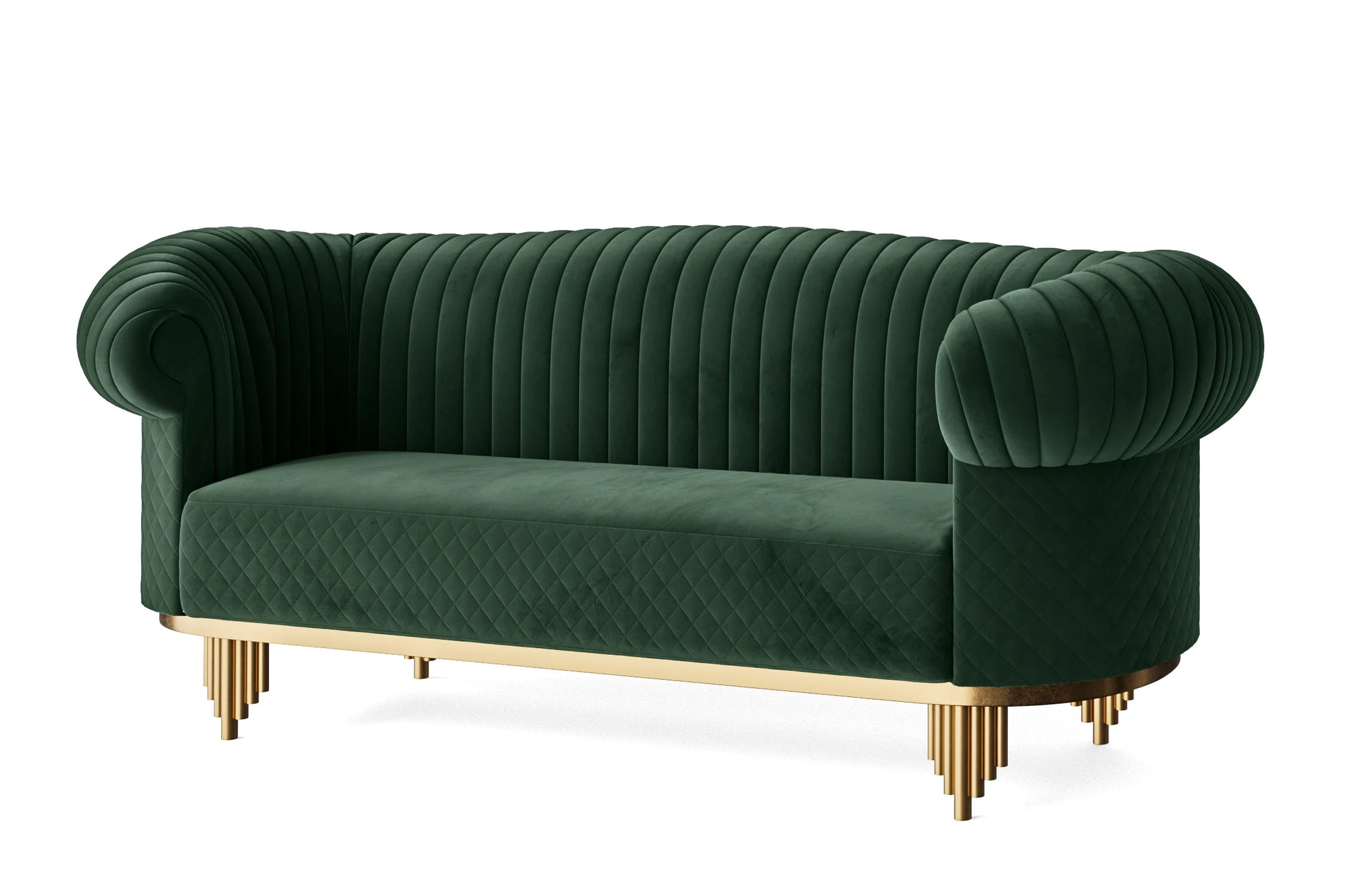 Viterbo 3 Seater Sofa Green Velvet