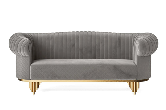 Viterbo 3 Seater Sofa Grey Velvet