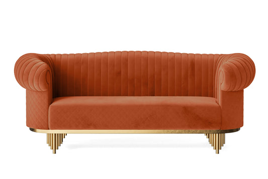 Viterbo 3 Seater Sofa Orange Velvet