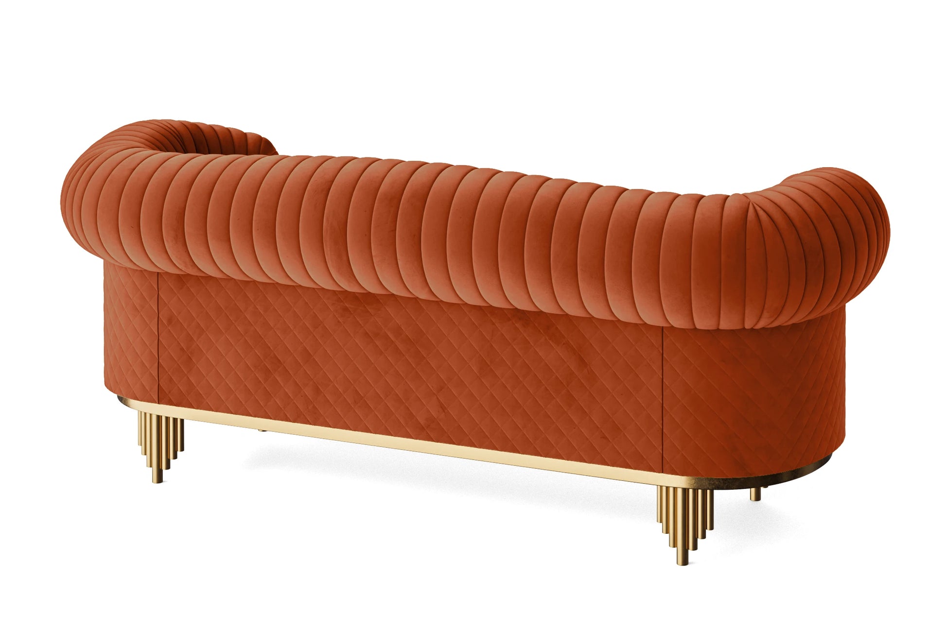 Viterbo 3 Seater Sofa Orange Velvet