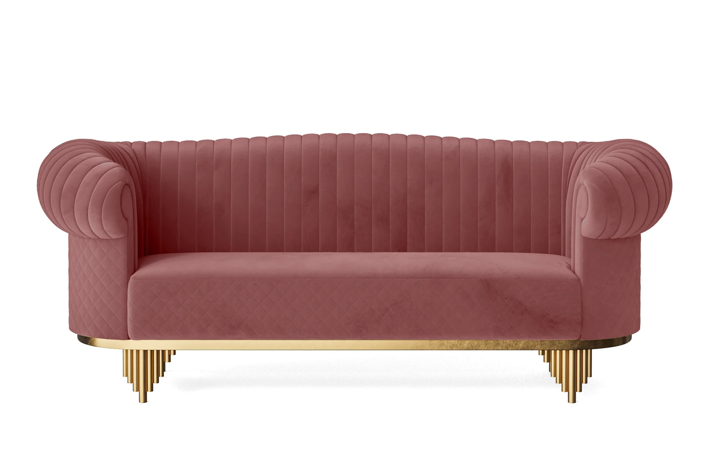 Viterbo 3 Seater Sofa Pink Velvet