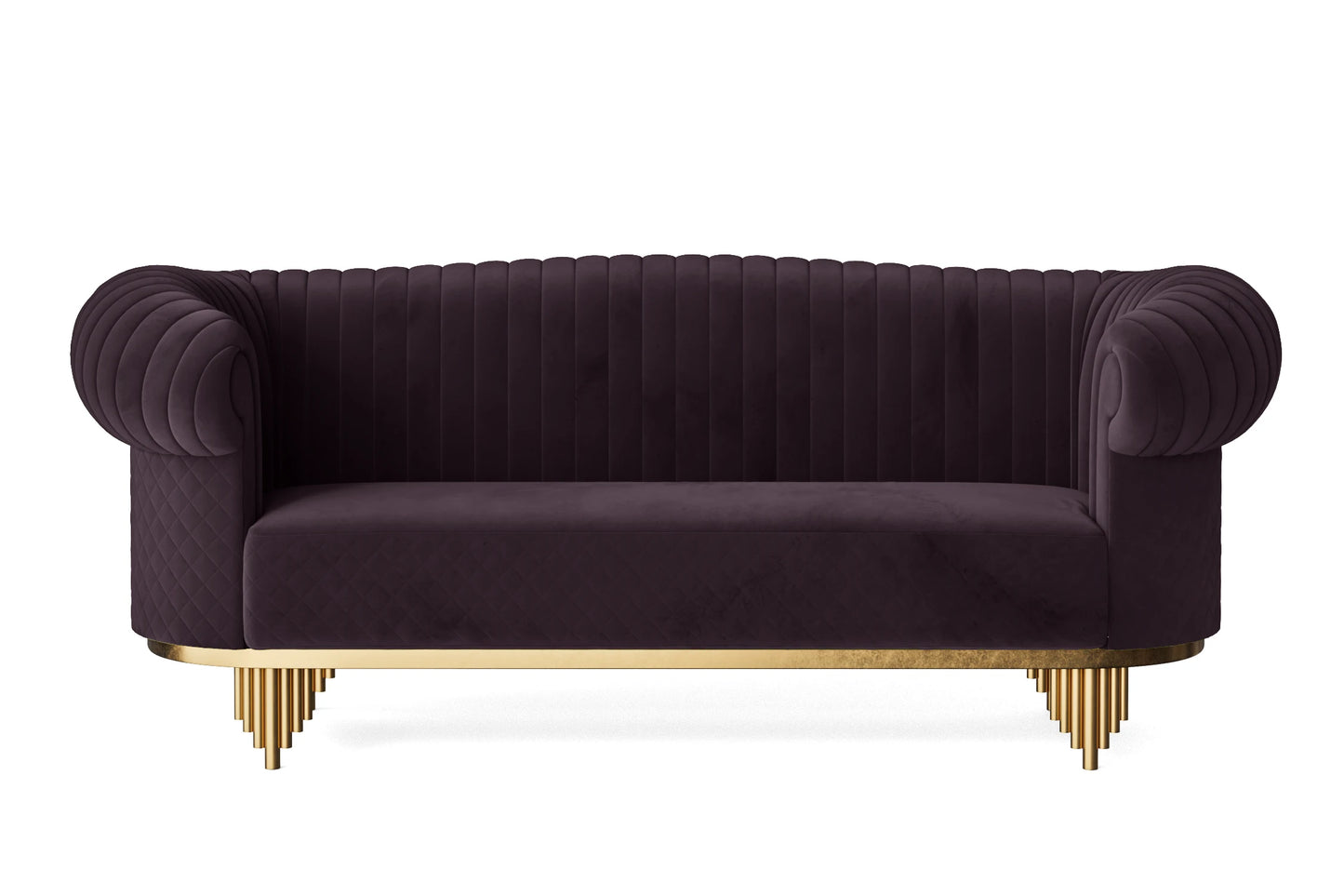 Viterbo 3 Seater Sofa Purple Velvet