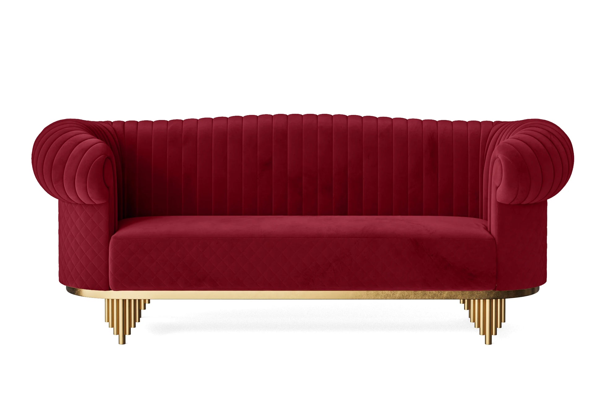 Viterbo 3 Seater Sofa Red Velvet