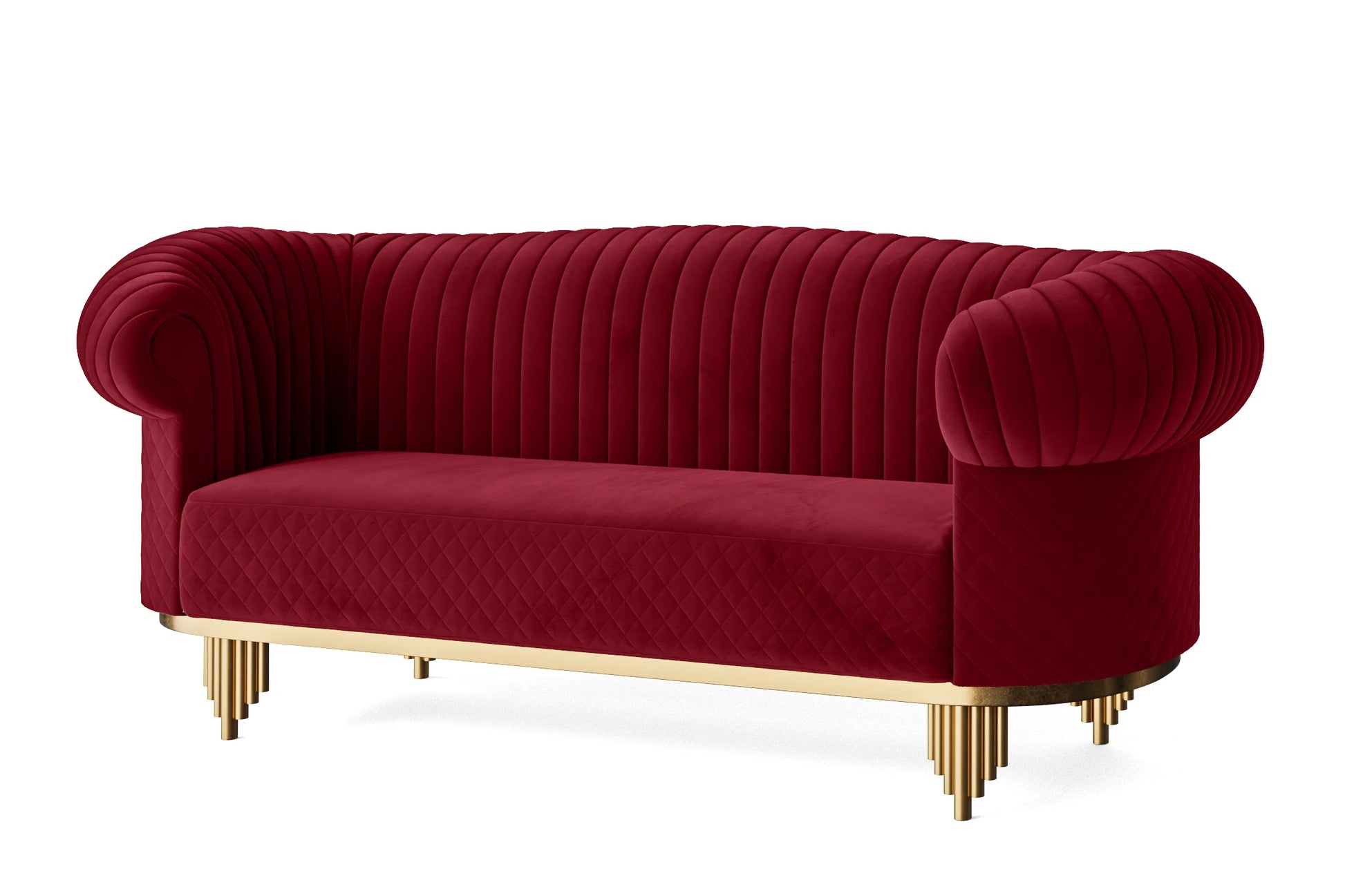 Viterbo 3 Seater Sofa Red Velvet