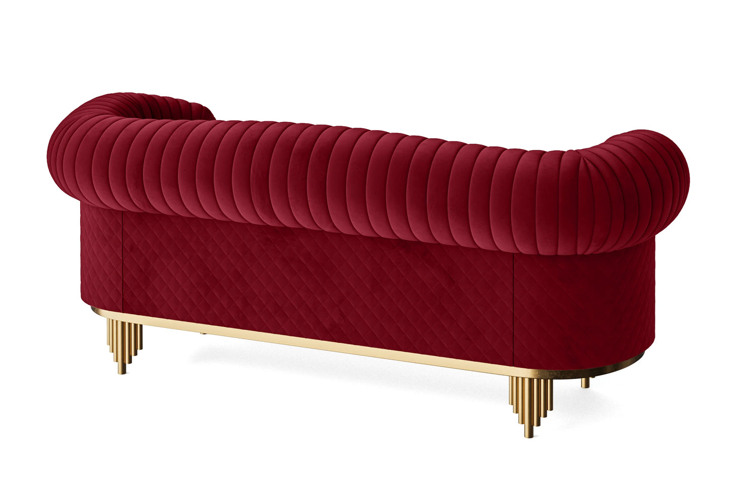 Viterbo 3 Seater Sofa Red Velvet