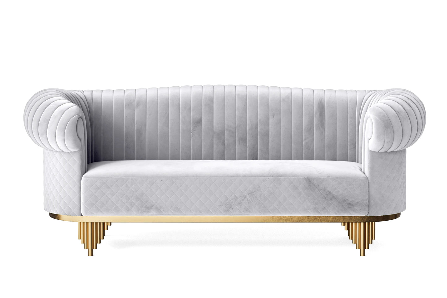 Viterbo 3 Seater Sofa Silver Velvet