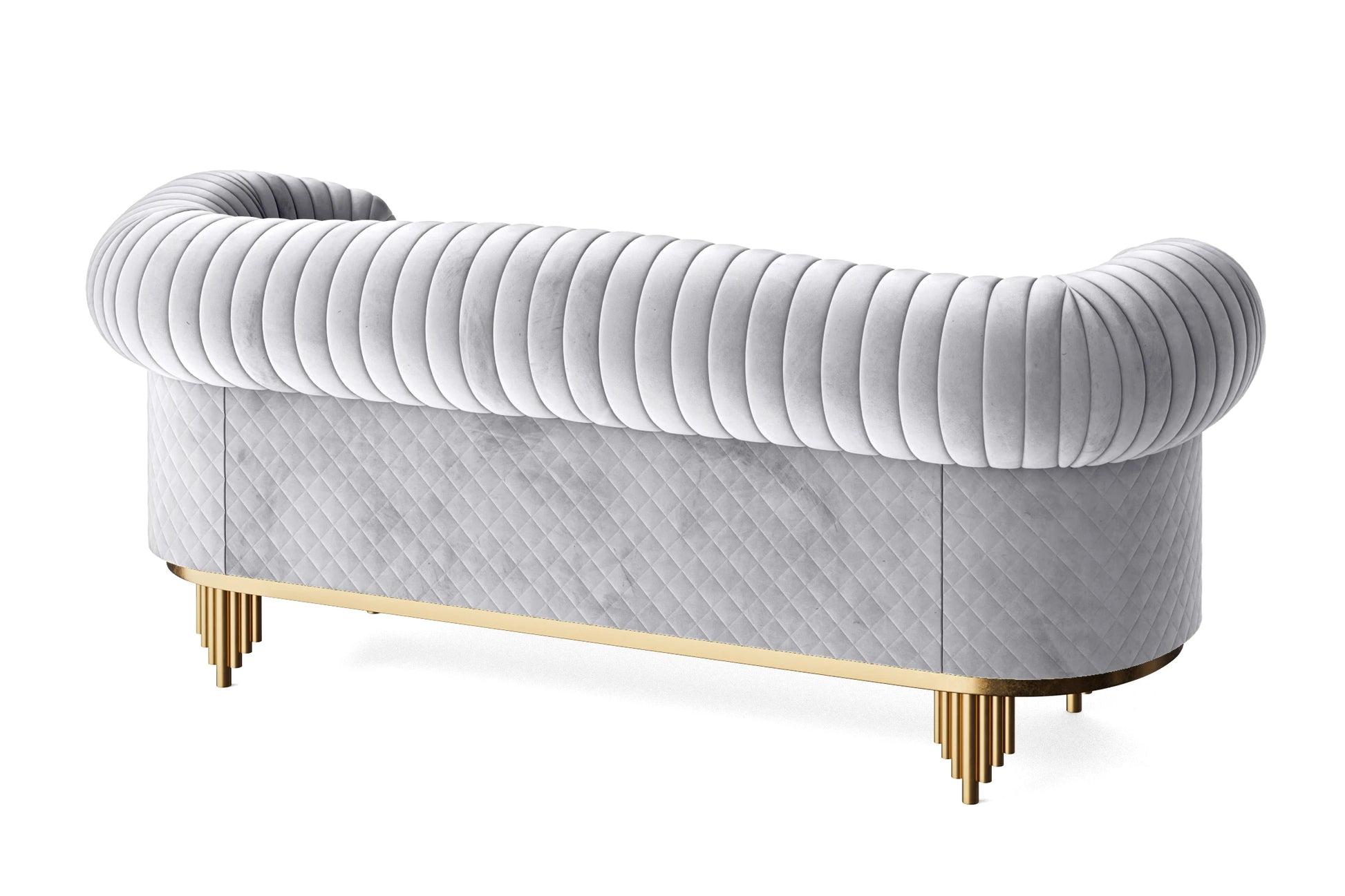 Viterbo 3 Seater Sofa Silver Velvet