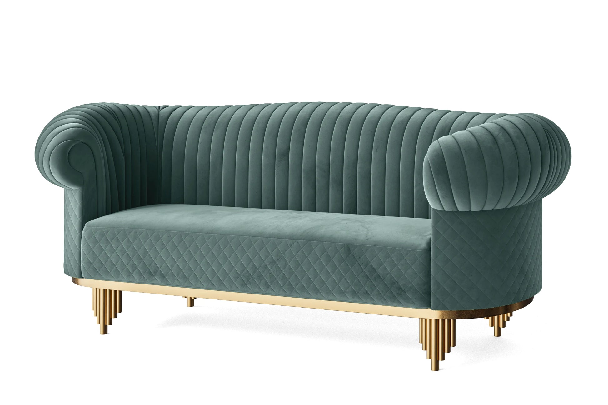 Viterbo 3 Seater Sofa Teal Velvet