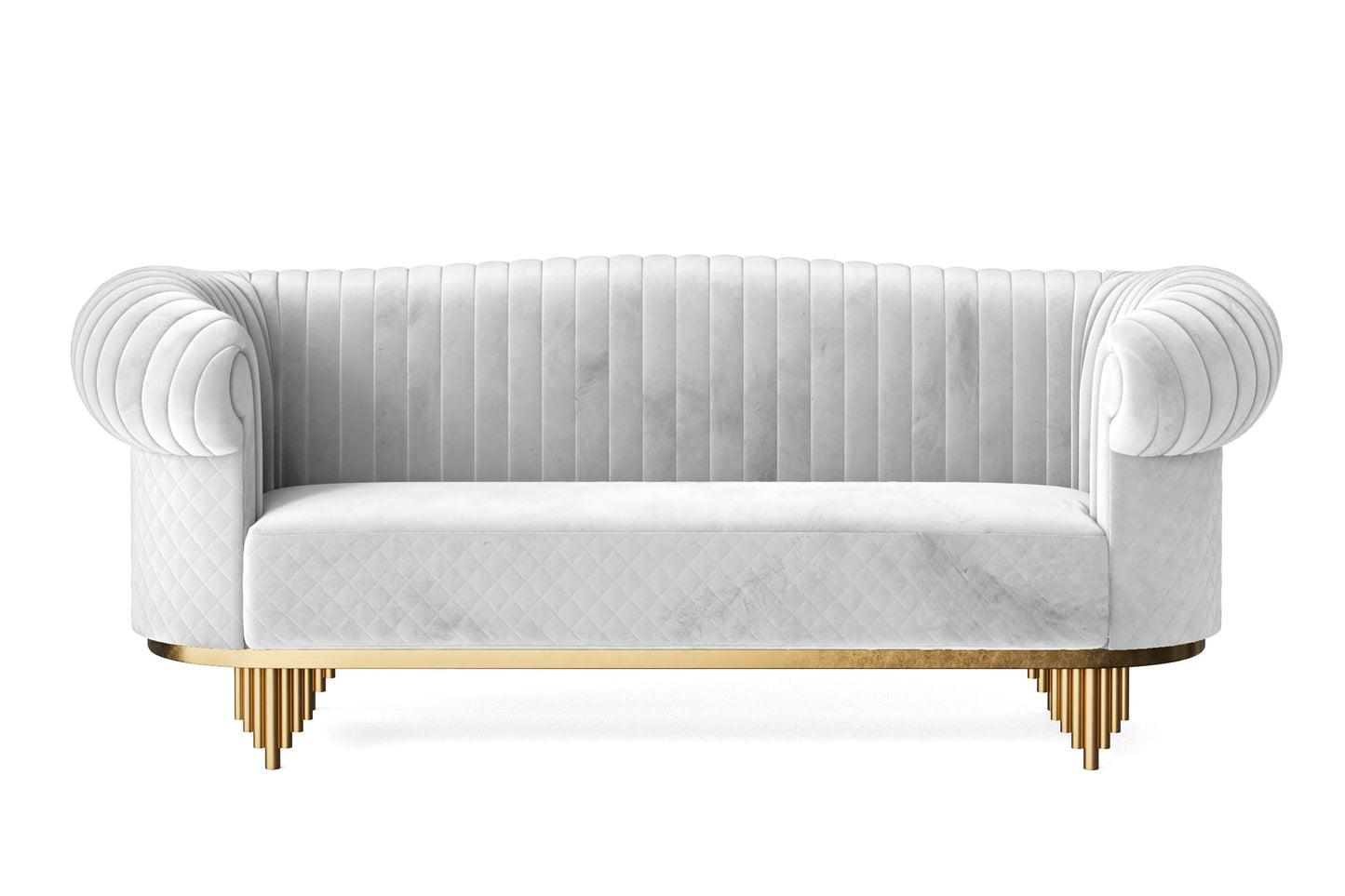 Viterbo 3 Seater Sofa White Velvet