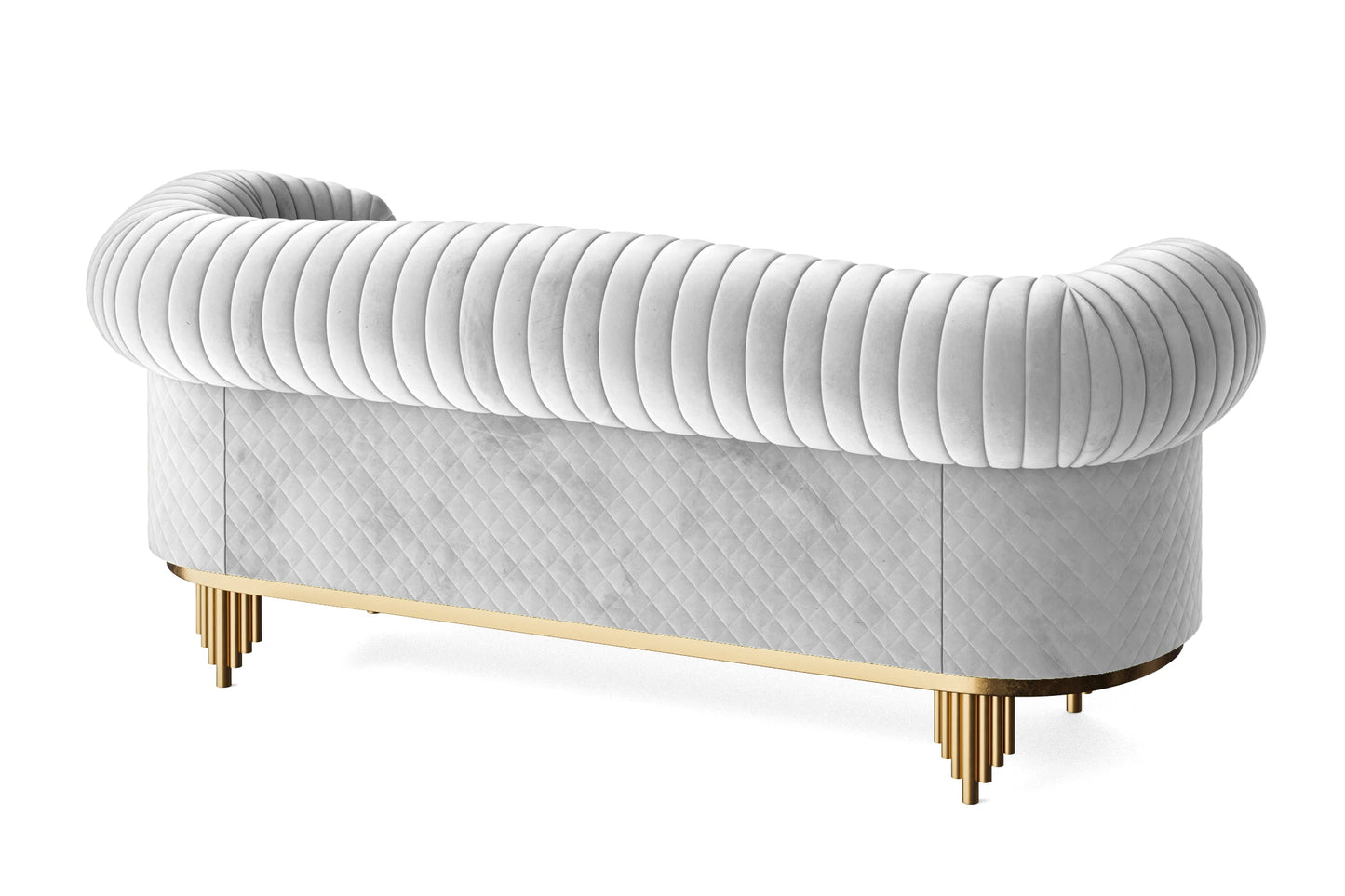 Viterbo 3 Seater Sofa White Velvet