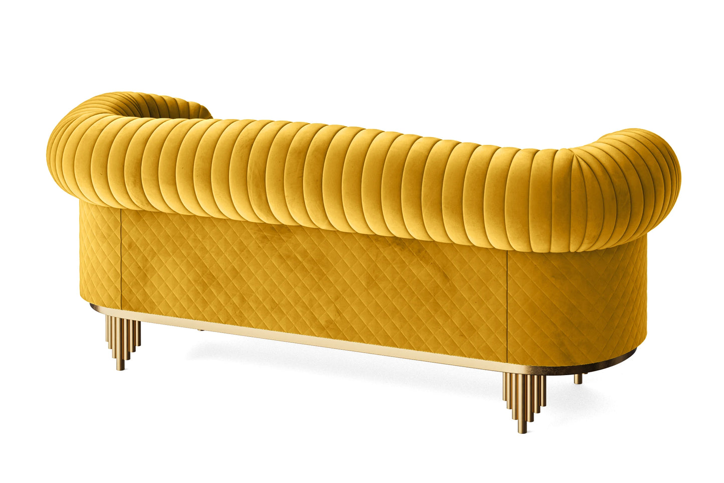 Viterbo 3 Seater Sofa Yellow Velvet