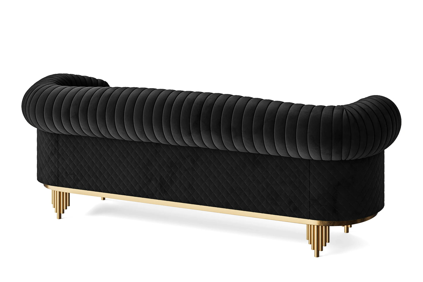 Viterbo 4 Seater Sofa Black Velvet