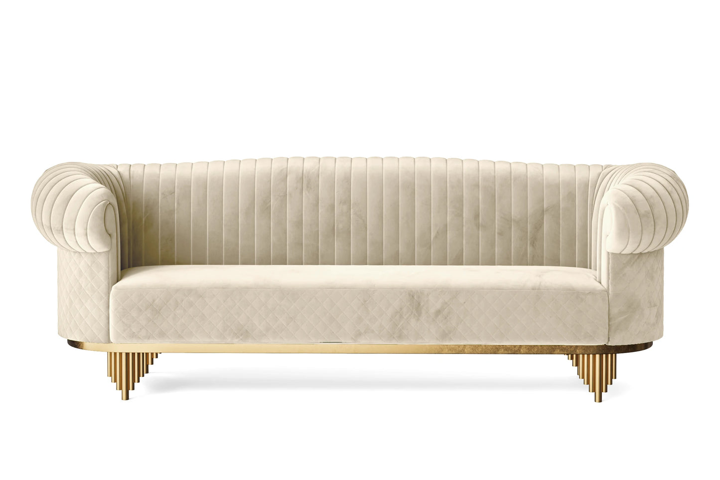 Viterbo 4 Seater Sofa Cream Velvet