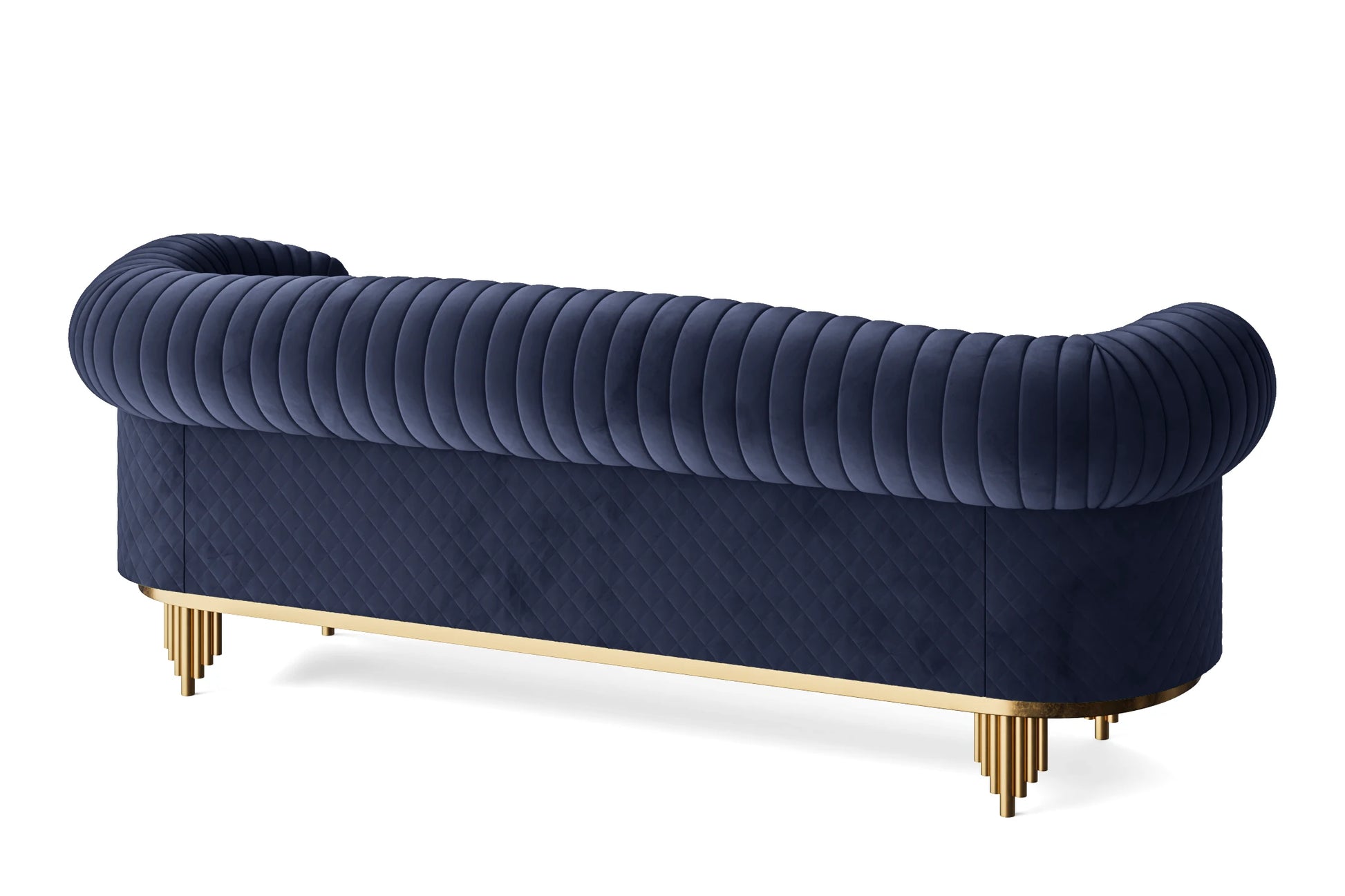 Viterbo 4 Seater Sofa Dark Blue Velvet