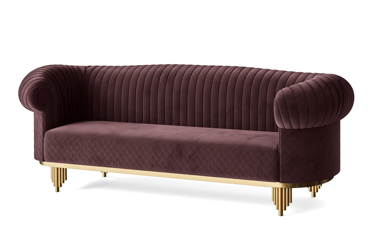 Viterbo 4 Seater Sofa Grape Velvet