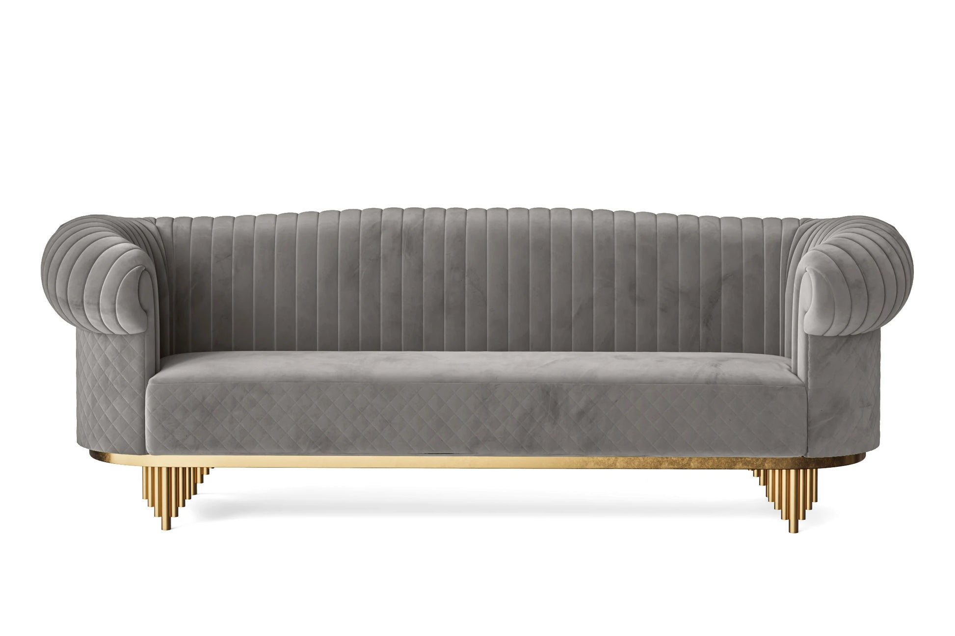 Viterbo 4 Seater Sofa Grey Velvet