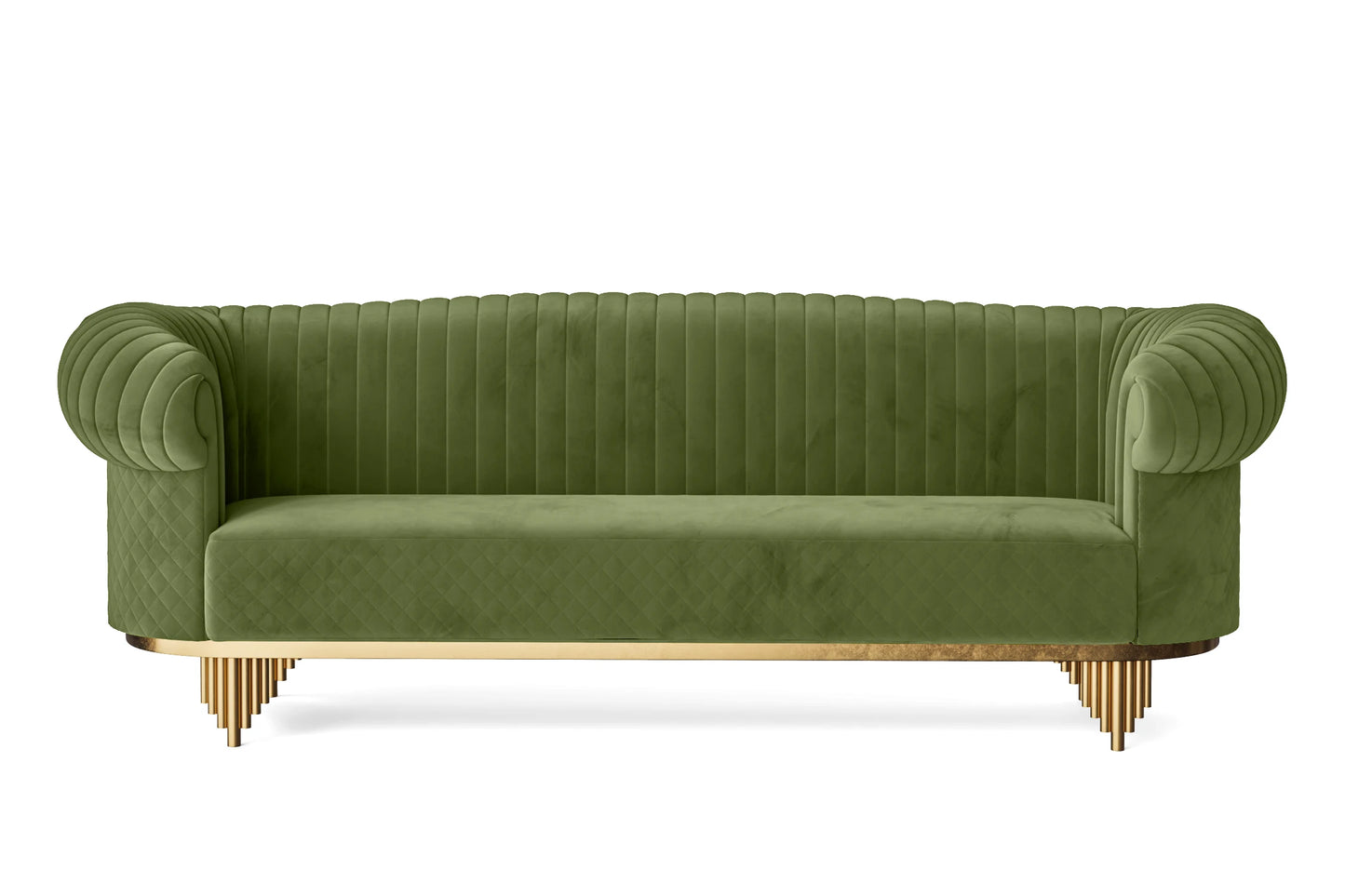 Viterbo 4 Seater Sofa Lime Velvet