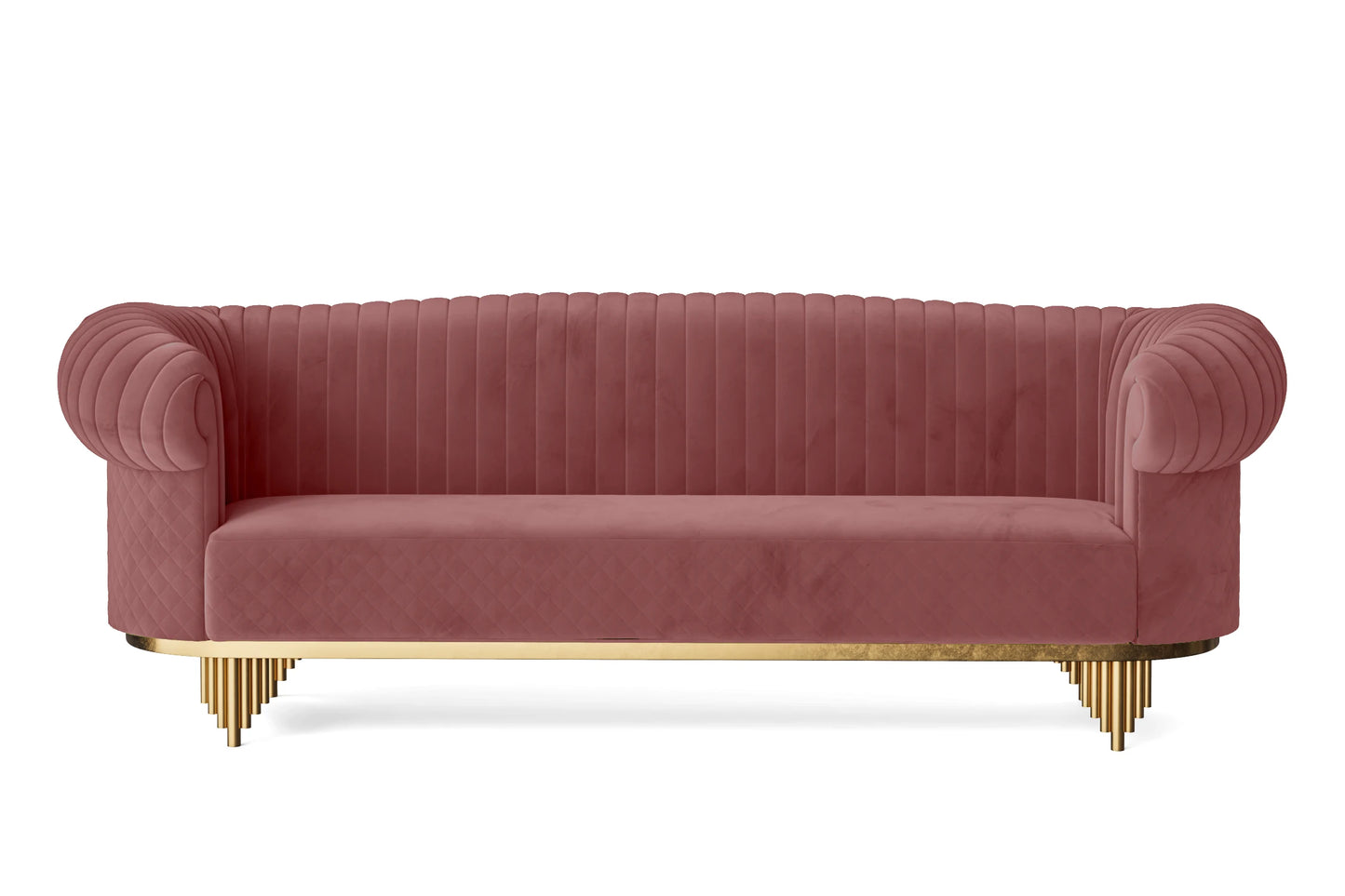 Viterbo 4 Seater Sofa Pink Velvet