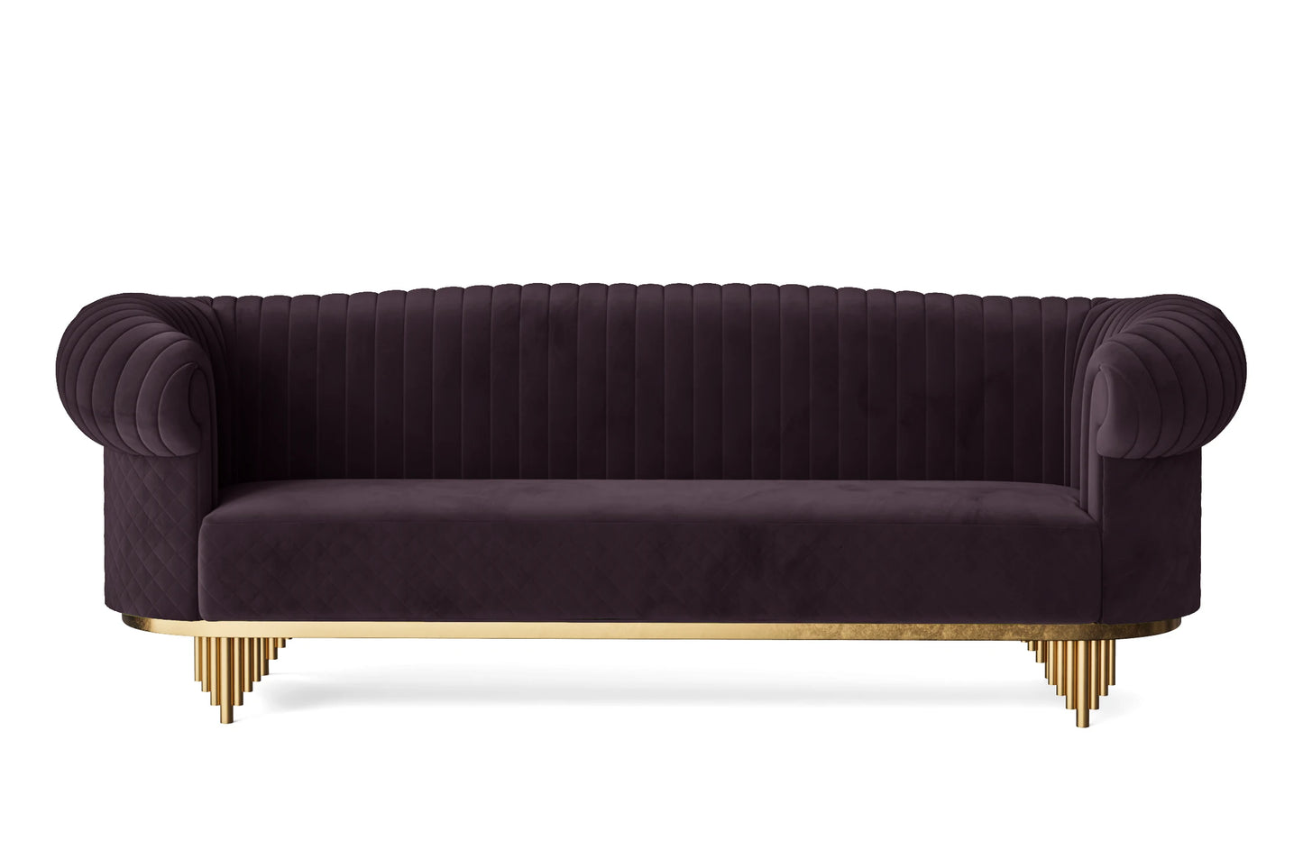 Viterbo 4 Seater Sofa Purple Velvet