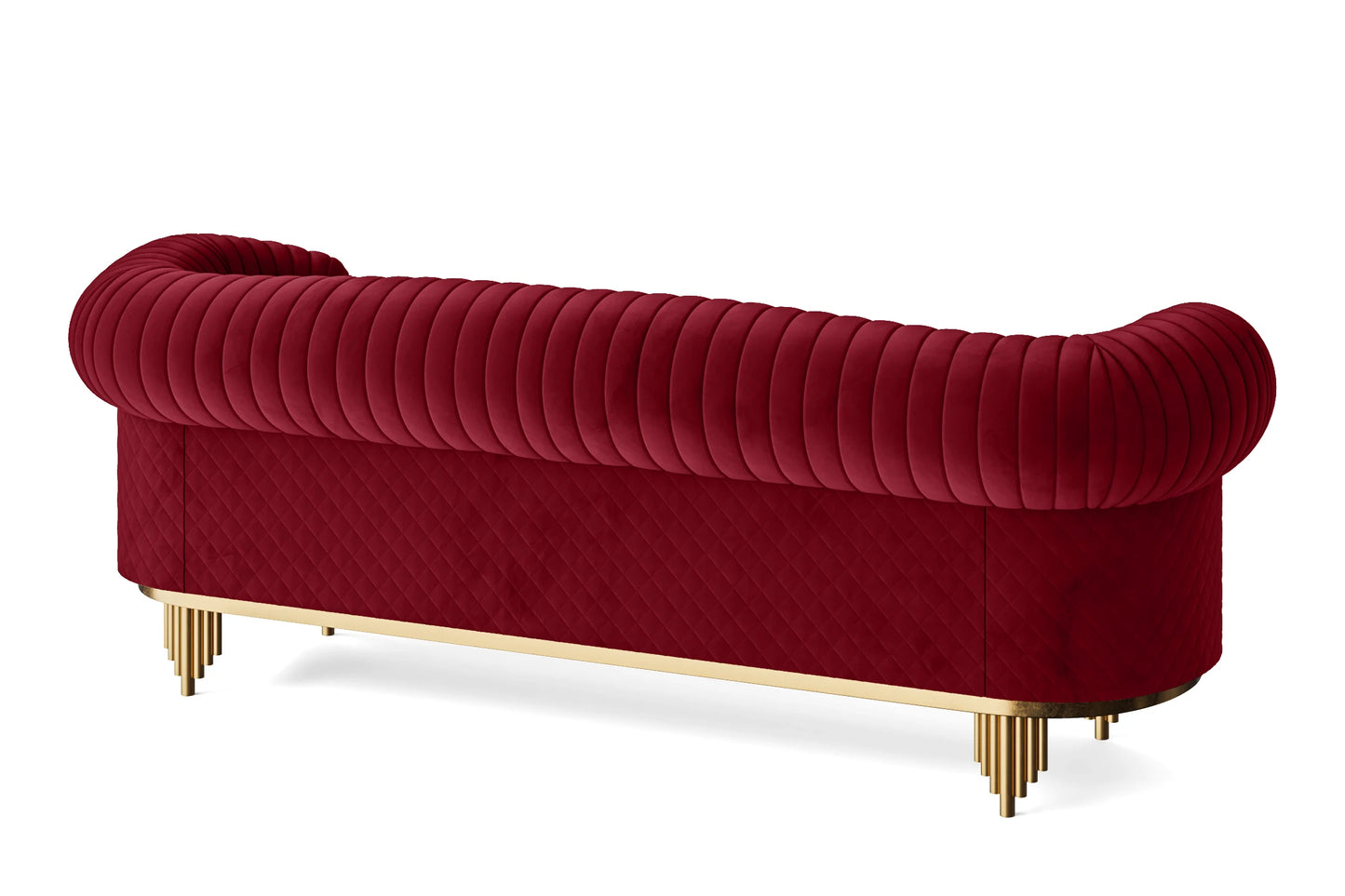 Viterbo 4 Seater Sofa Red Velvet