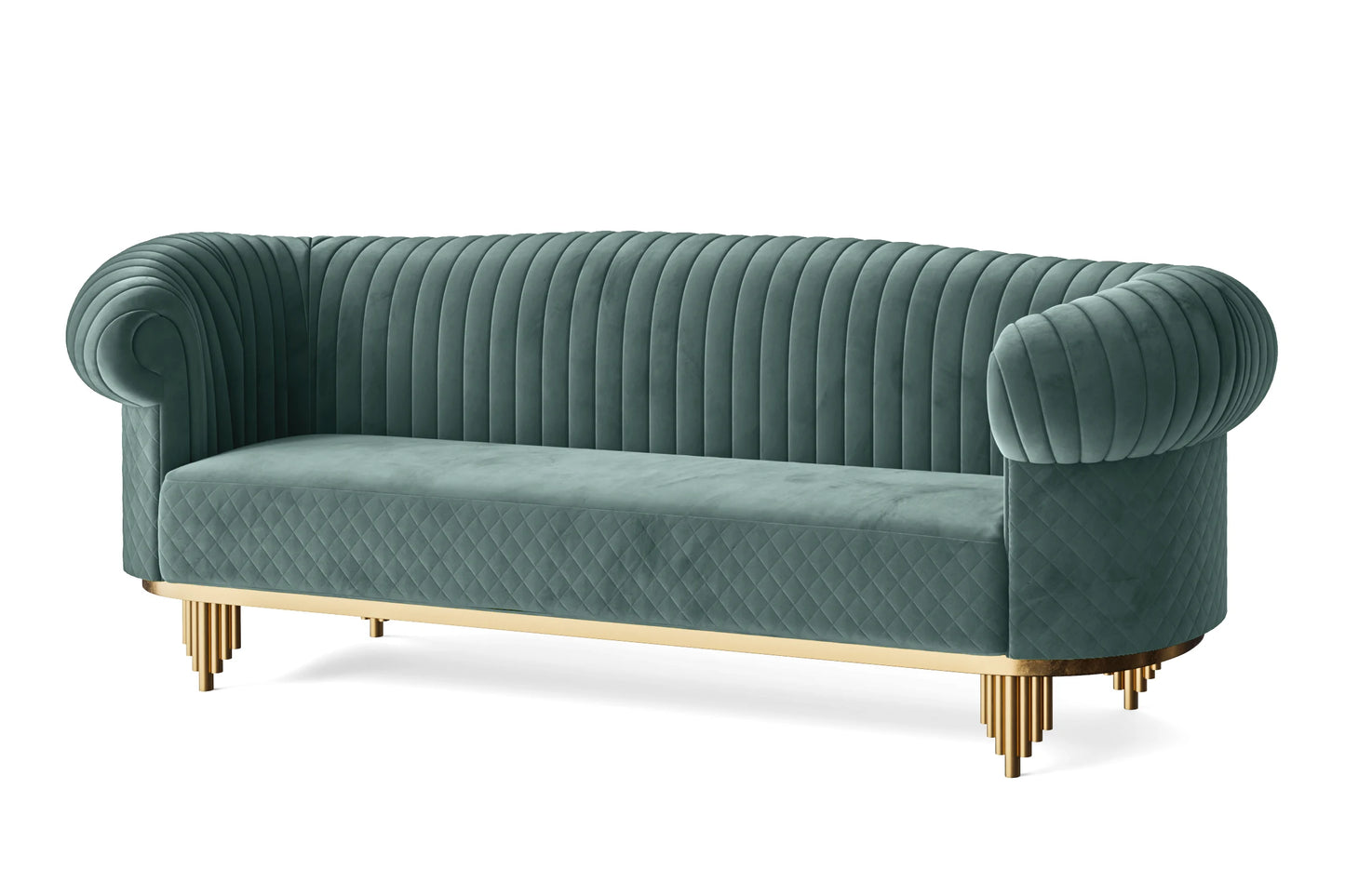 Viterbo 4 Seater Sofa Teal Velvet