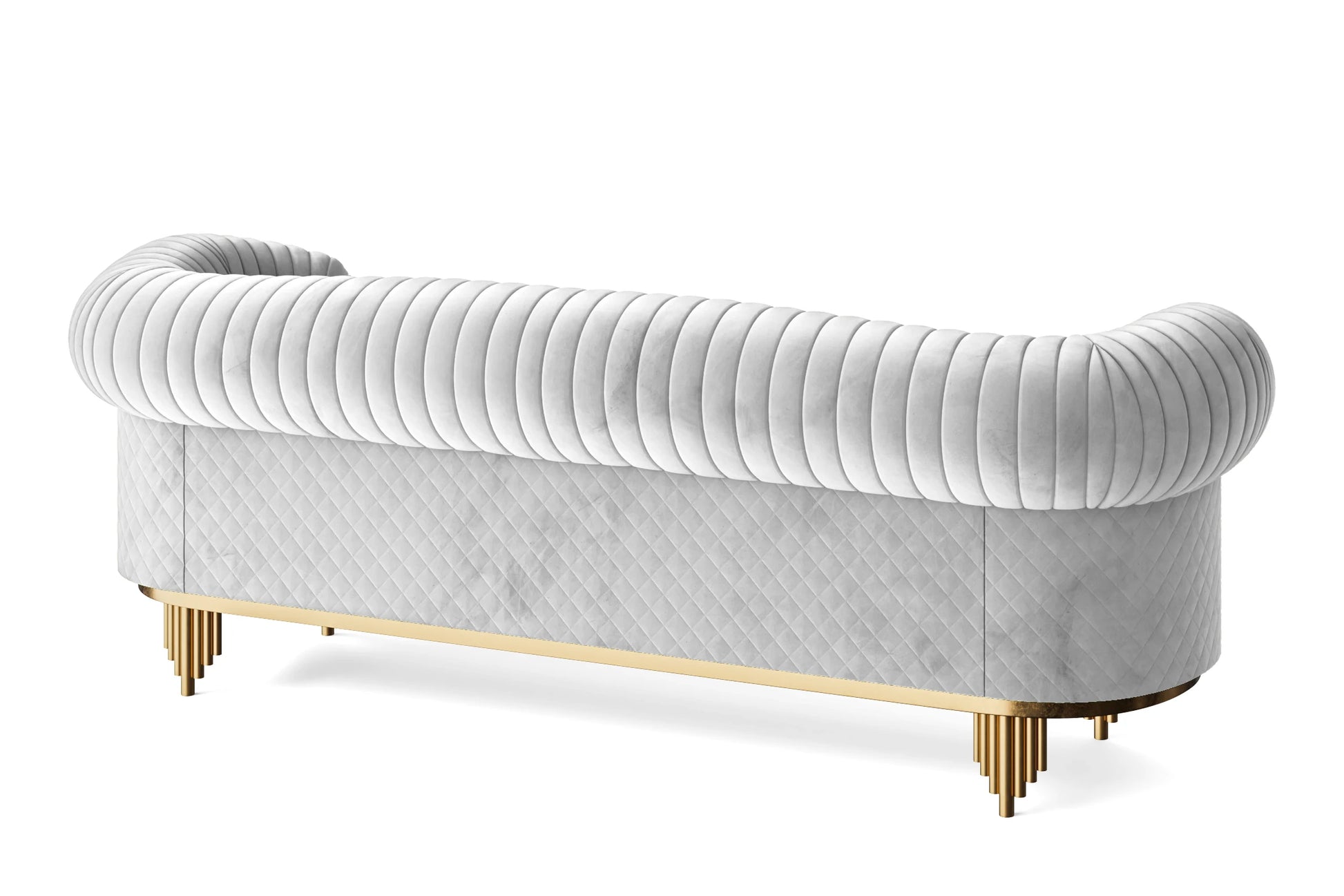 Viterbo 4 Seater Sofa White Velvet