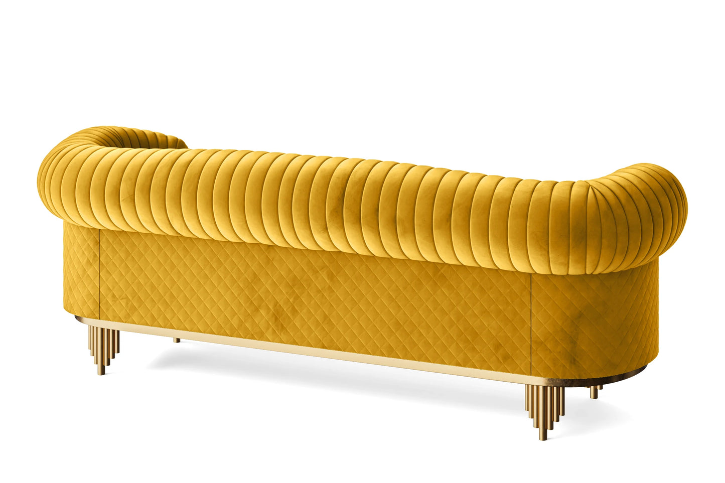 Viterbo 4 Seater Sofa Yellow Velvet