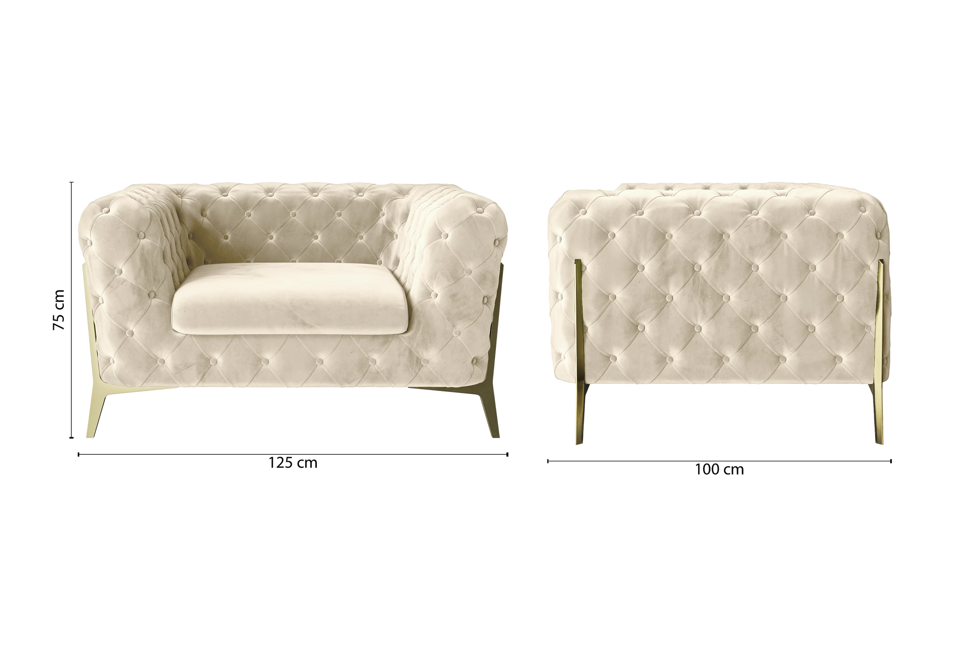 Vito Armchair Cream Velvet