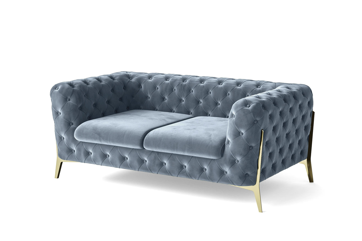 Vito 2 Seater Sofa Baby Blue Velvet