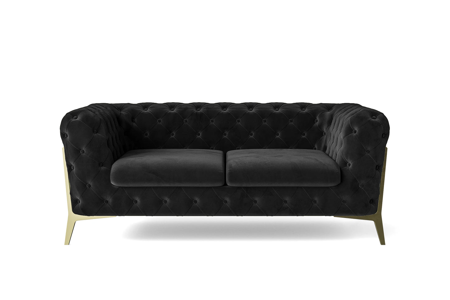 Vito 2 Seater Sofa Black Velvet