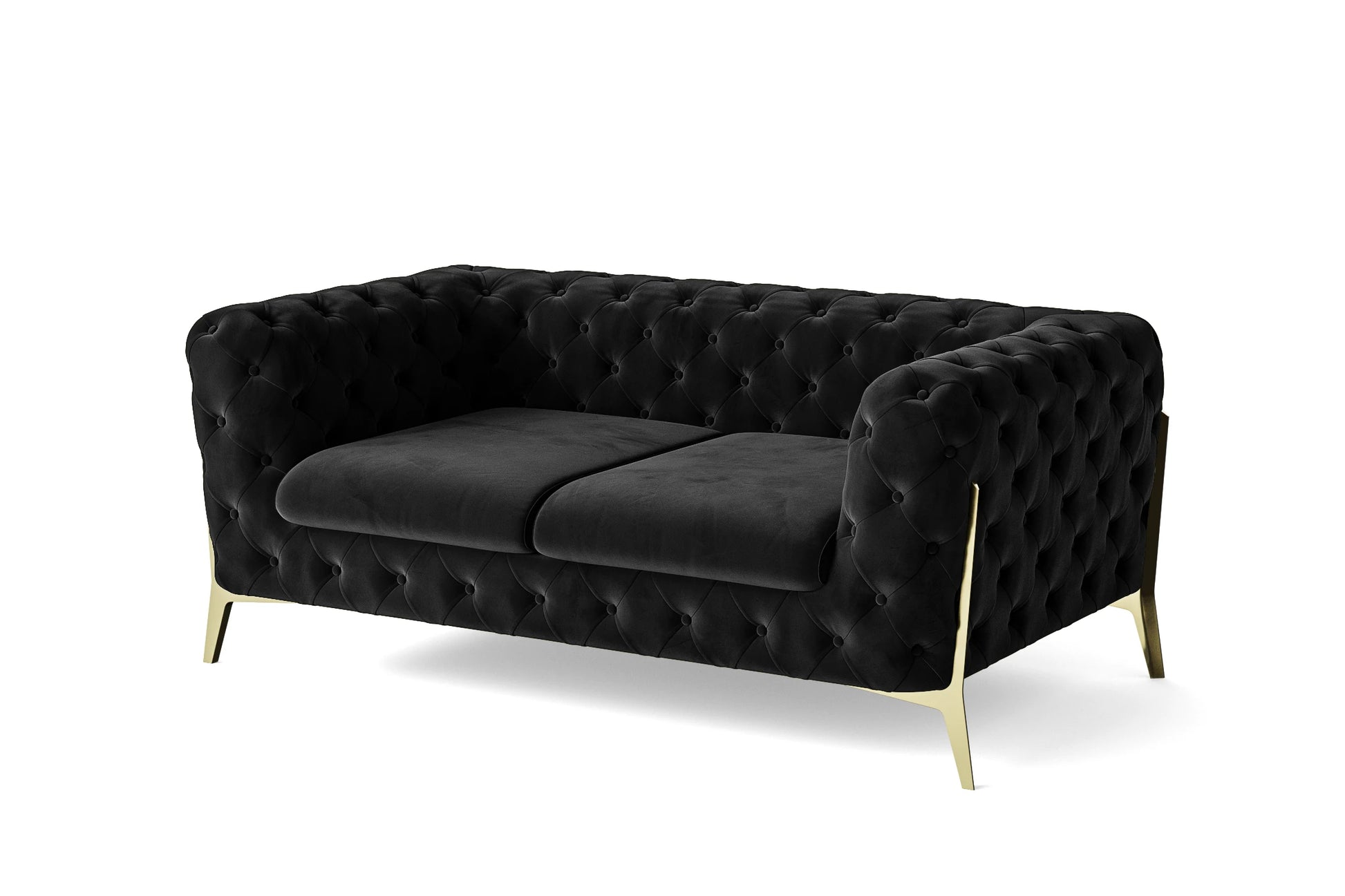 Vito 2 Seater Sofa Black Velvet