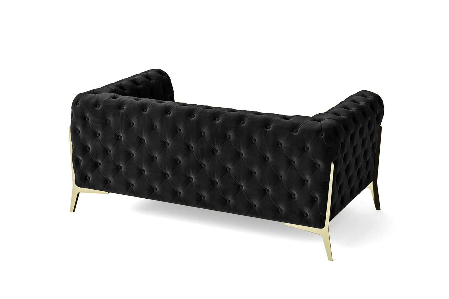 Vito 2 Seater Sofa Black Velvet