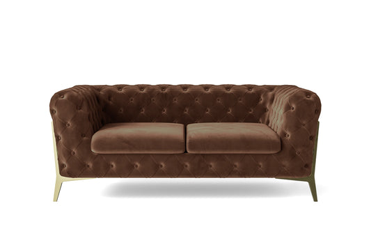 Vito 2 Seater Sofa Coffee Brown Velvet