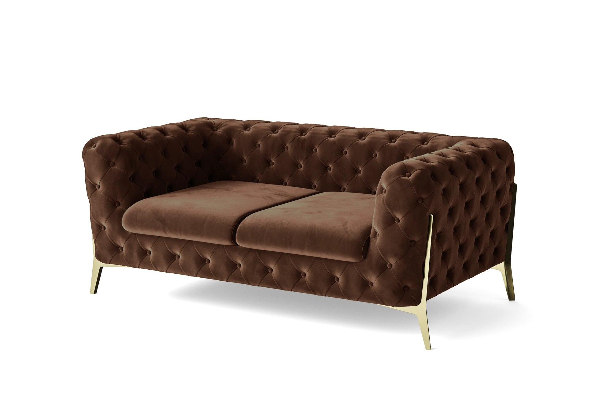 Vito 2 Seater Sofa Coffee Brown Velvet