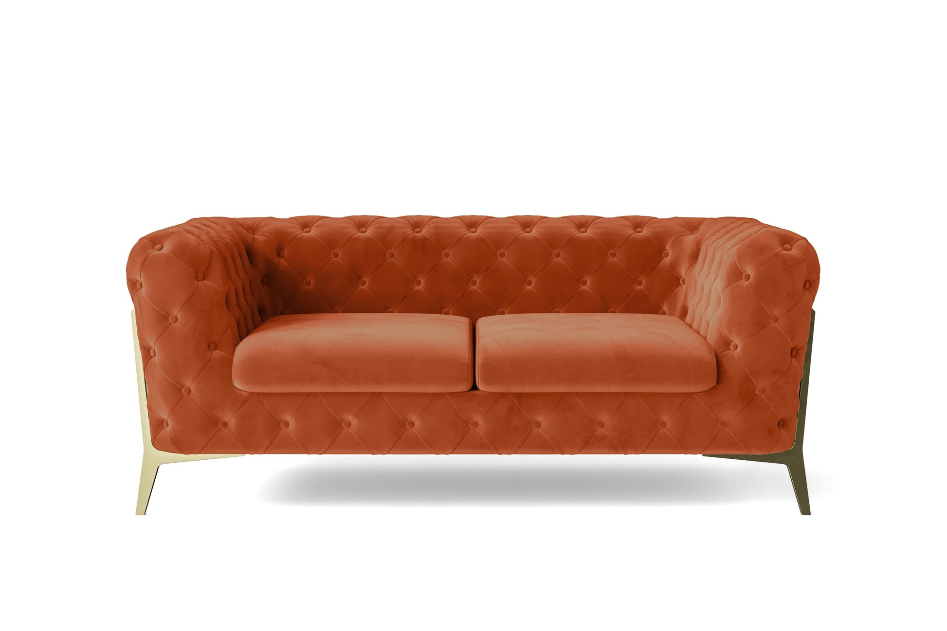 Vito 2 Seater Sofa Orange Velvet