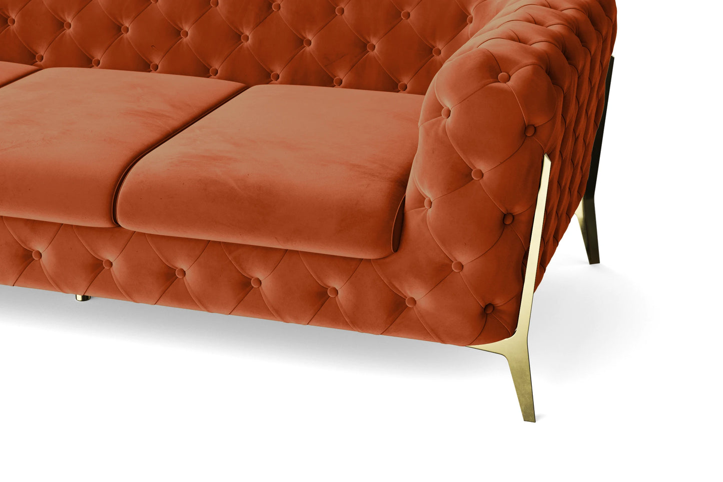 Vito 2 Seater Sofa Orange Velvet