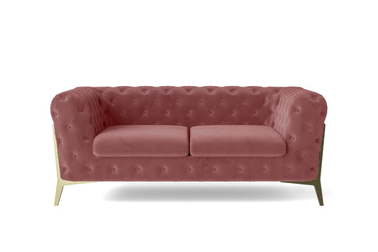 Vito 2 Seater Sofa Pink Velvet